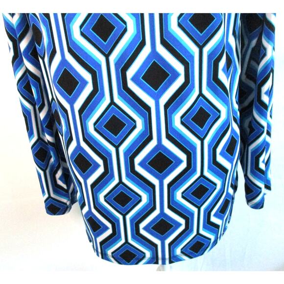 Michael Kors Women's Blue Long Sleeve Stretch Tis Shirt Size Medium - Picture 7 of 9